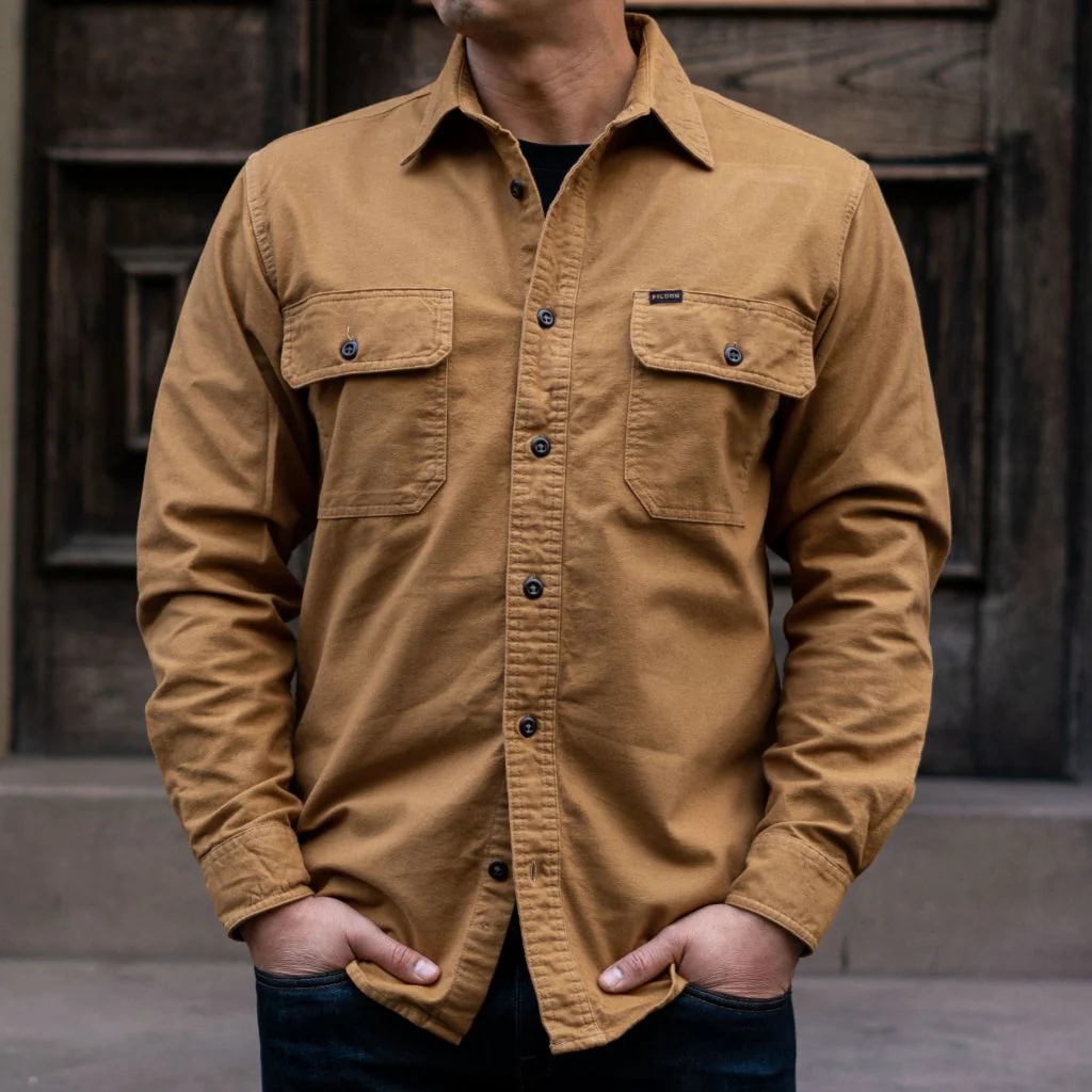 Filson Field Flannel Shirt | Tan Nubuck - Image 4