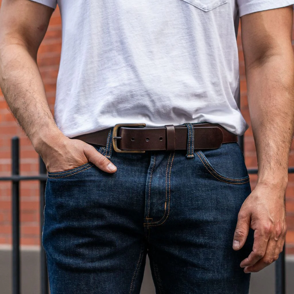 Men's Heritage Leather Belt | Brown - Image 4