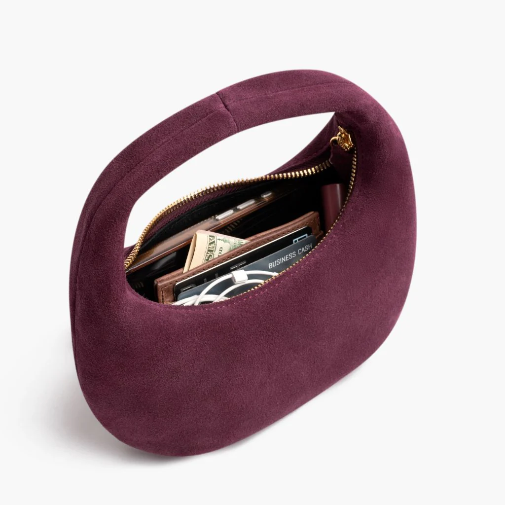 Mini Crescent | Burgundy Suede - Image 3