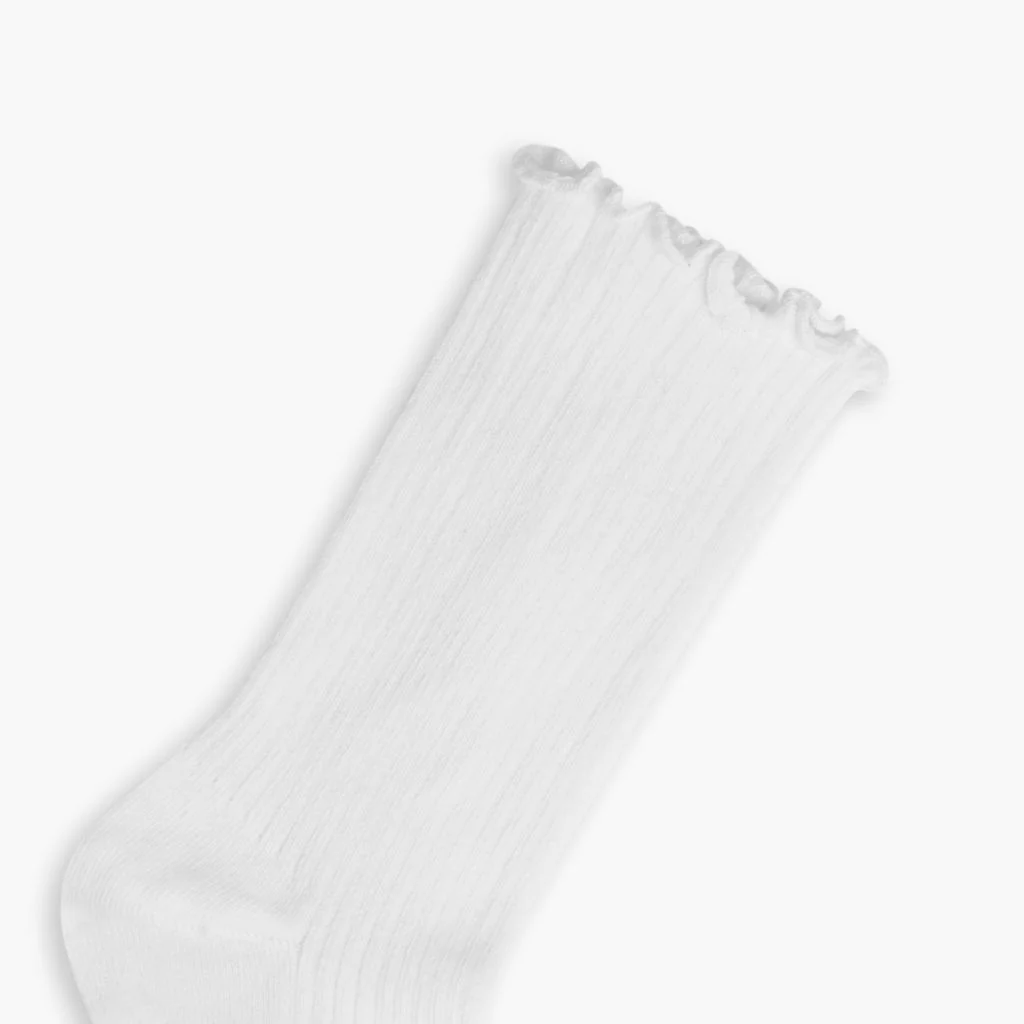 Women’s Ruffle Rib Quarter Sock | White - Image 2
